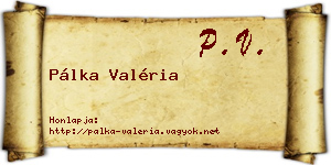 Pálka Valéria névjegykártya